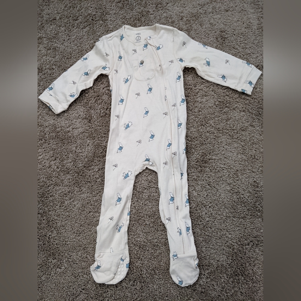 M&S Peter Rabbit Footed Onesie